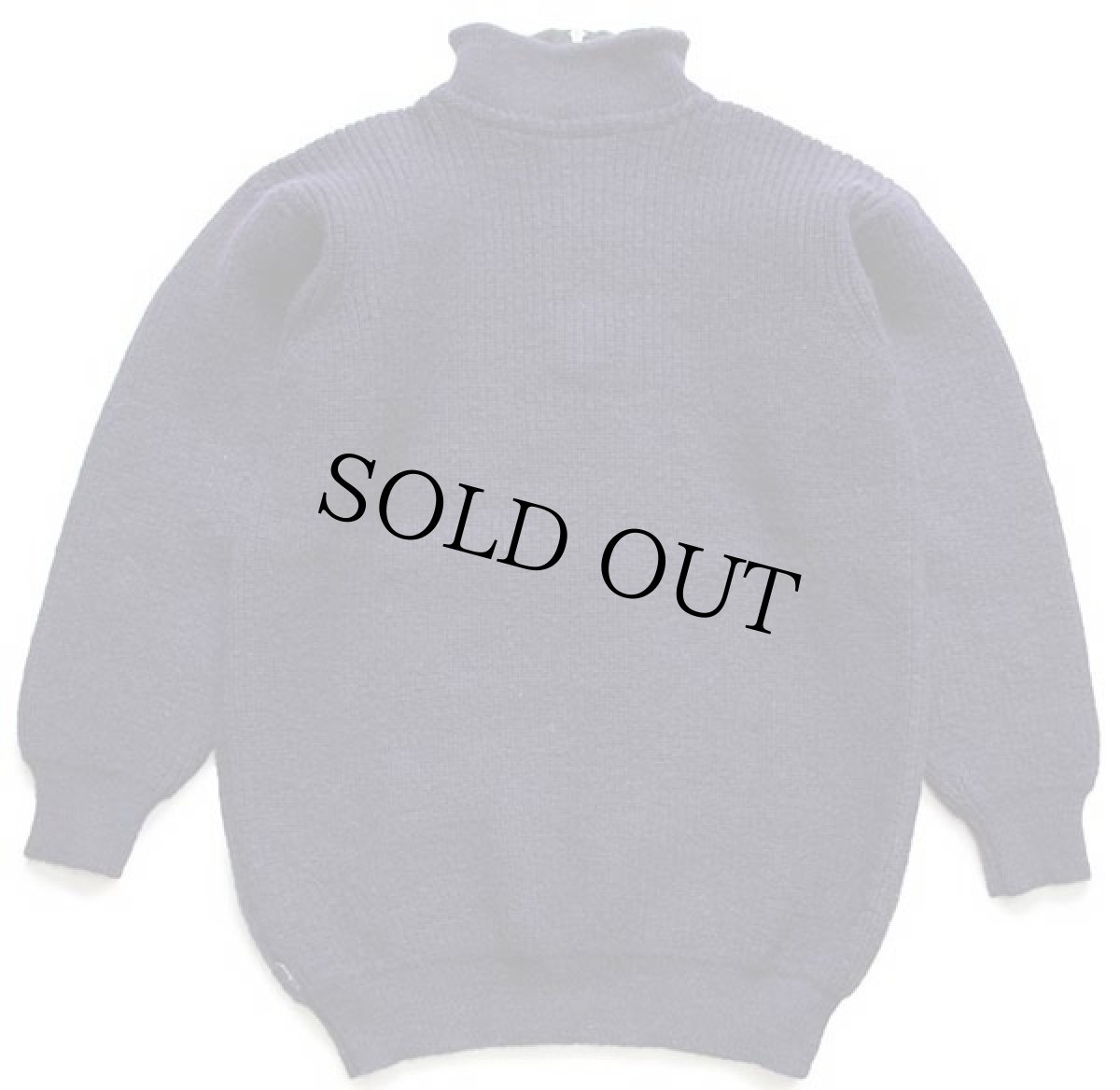 画像2: 00s スコットランド製 Barbourバブアー ハイネック ハーフジップ ローゲージ ウールニット セーター 紺 L (2)