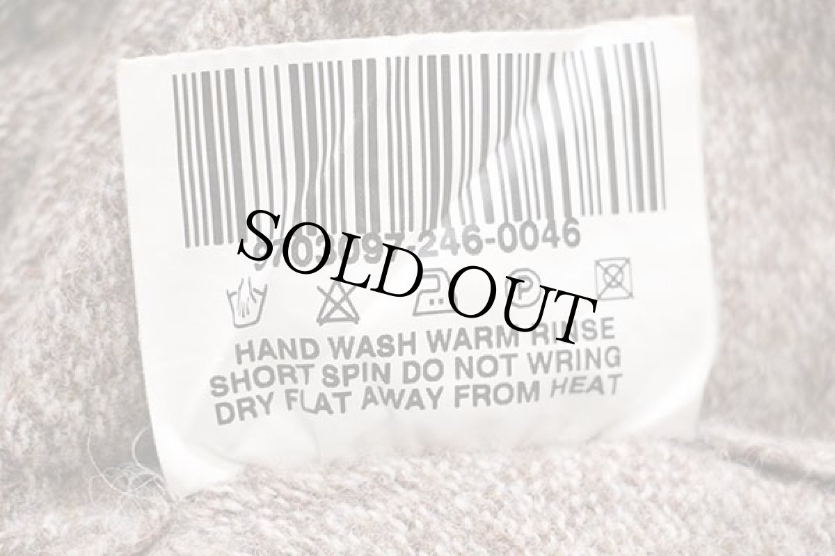 画像5: 90s スコットランド製 Barbourバブアー Vネック ラムウールニット セーター 茶 ミックス C44 (5)