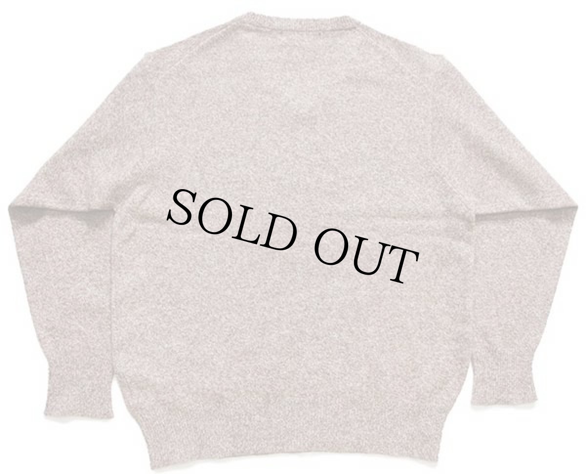 画像2: 90s スコットランド製 Barbourバブアー Vネック ラムウールニット セーター 茶 ミックス C44 (2)