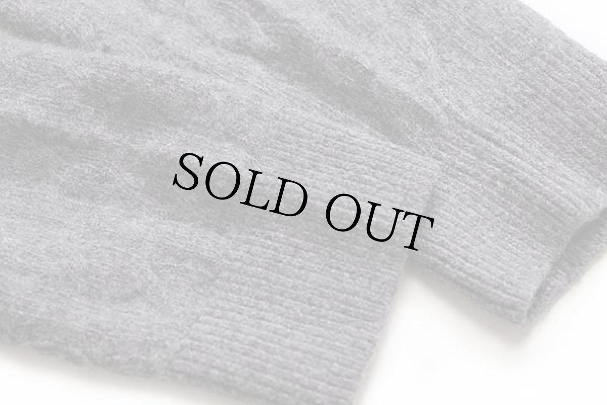 画像6: Barbourバブアー ケーブル編み ウール×リネンニット セーター グレー M (6)