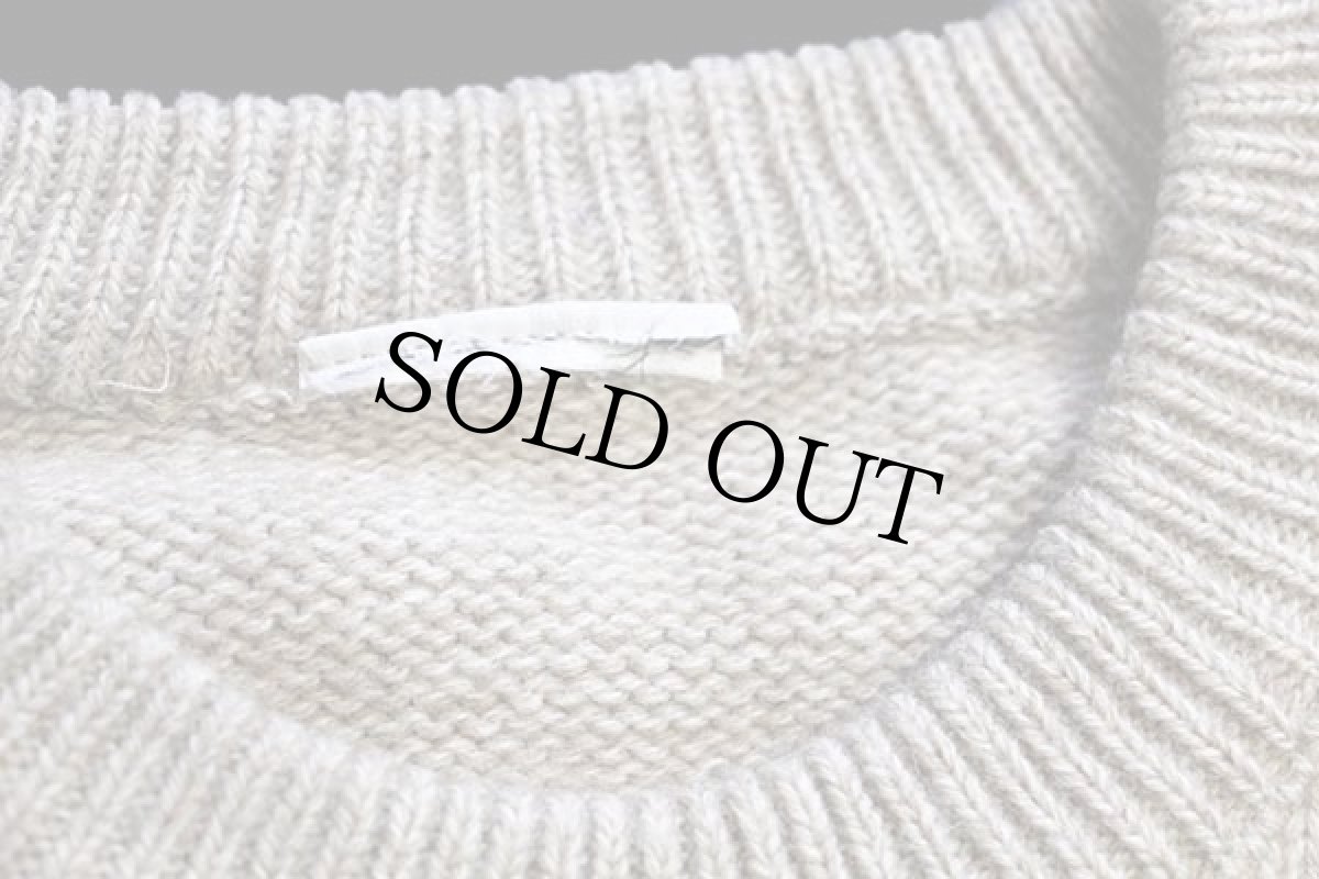 画像4: 00s LACOSTEラコステ ライン入り サドルショルダー ウールニット セーター ベージュ (4)