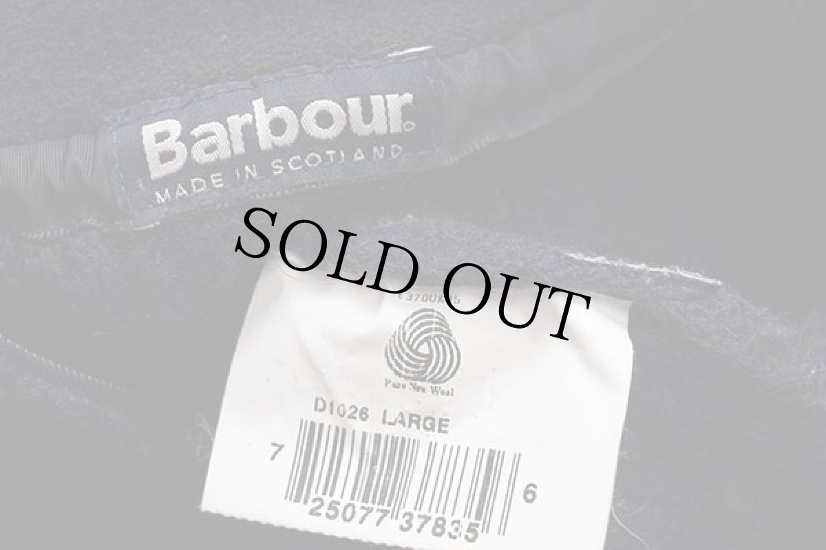 画像4: 00s スコットランド製 Barbourバブアー ハイネック ハーフジップ ローゲージ ウールニット セーター 紺 L (4)