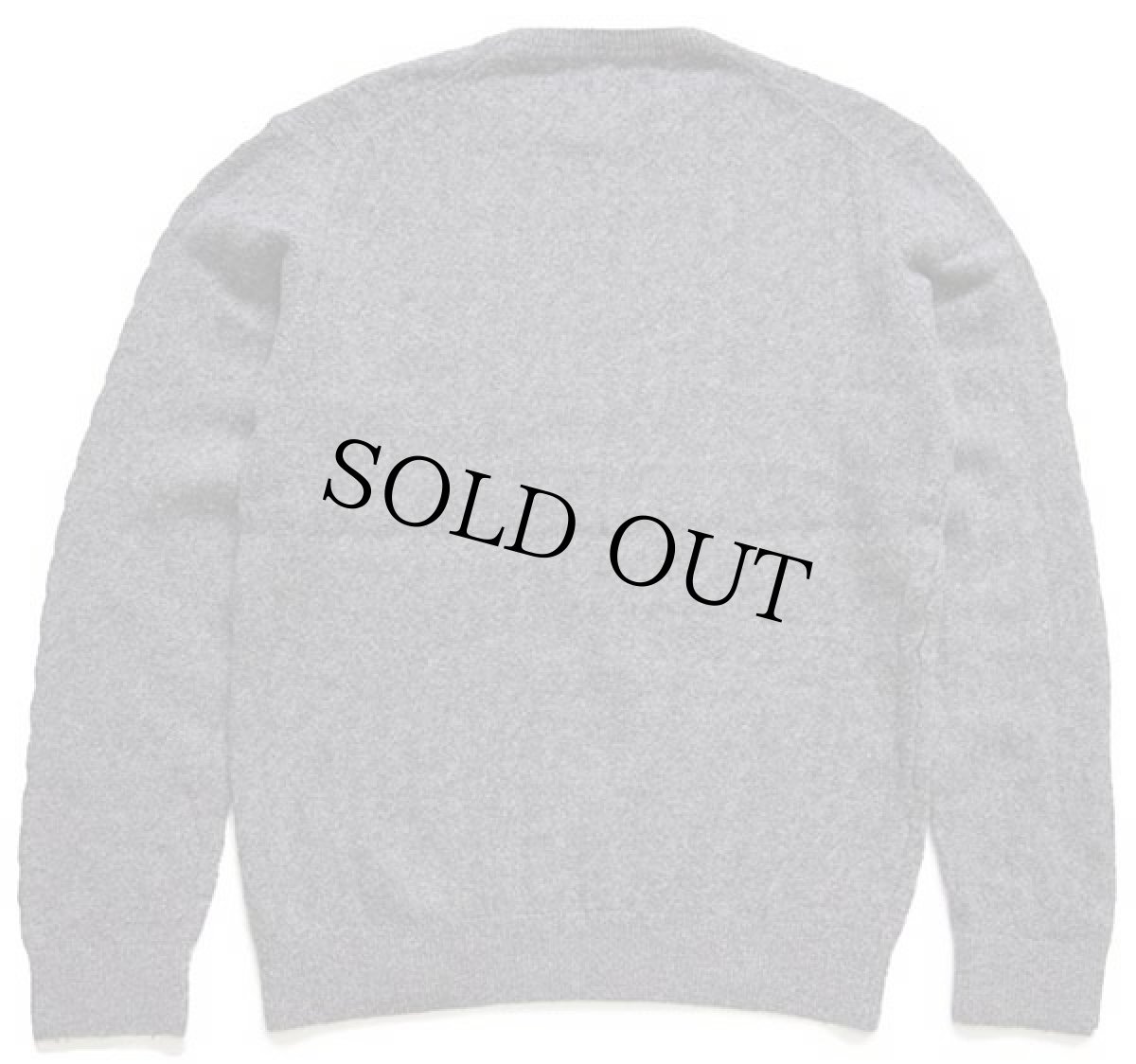 画像2: Barbourバブアー ケーブル編み ウール×リネンニット セーター グレー M (2)