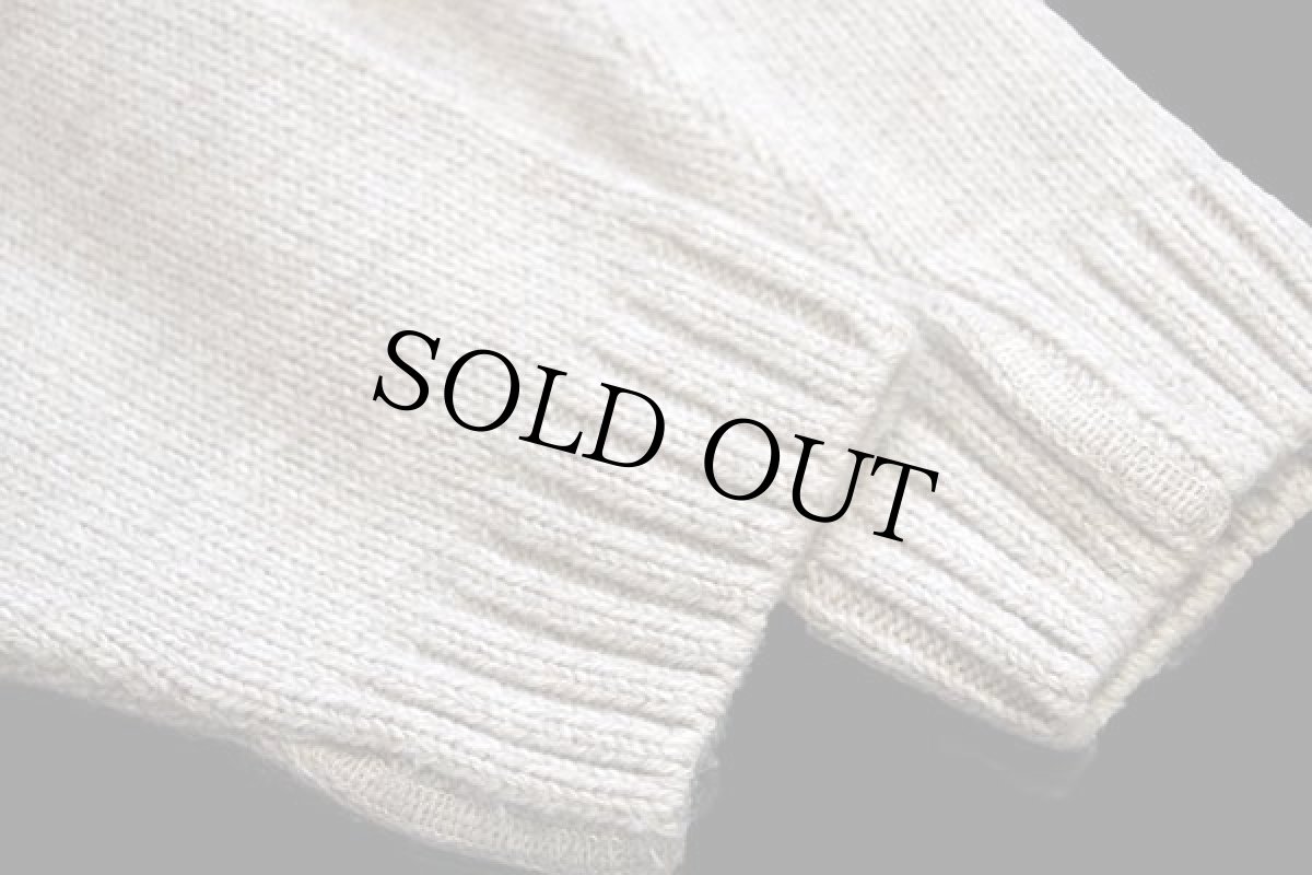 画像6: 00s LACOSTEラコステ ライン入り サドルショルダー ウールニット セーター ベージュ (6)