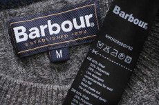 画像4: Barbourバブアー ケーブル編み ウール×リネンニット セーター グレー M (4)