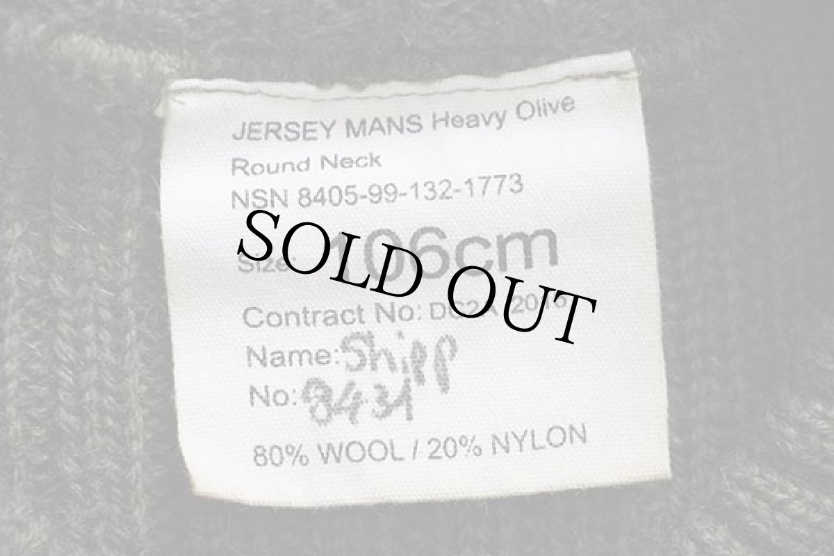 画像4: 80s イギリス軍 BRITISH ARMY ラウンドネック ヘビー ウールニット コマンドセーター オリーブ 106★C (4)