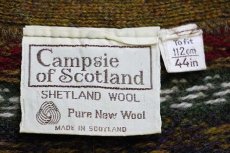 画像4: 80s スコットランド製 Campsie of Scotland フェアアイル柄 シェットランド ウールニット カーディガン (4)