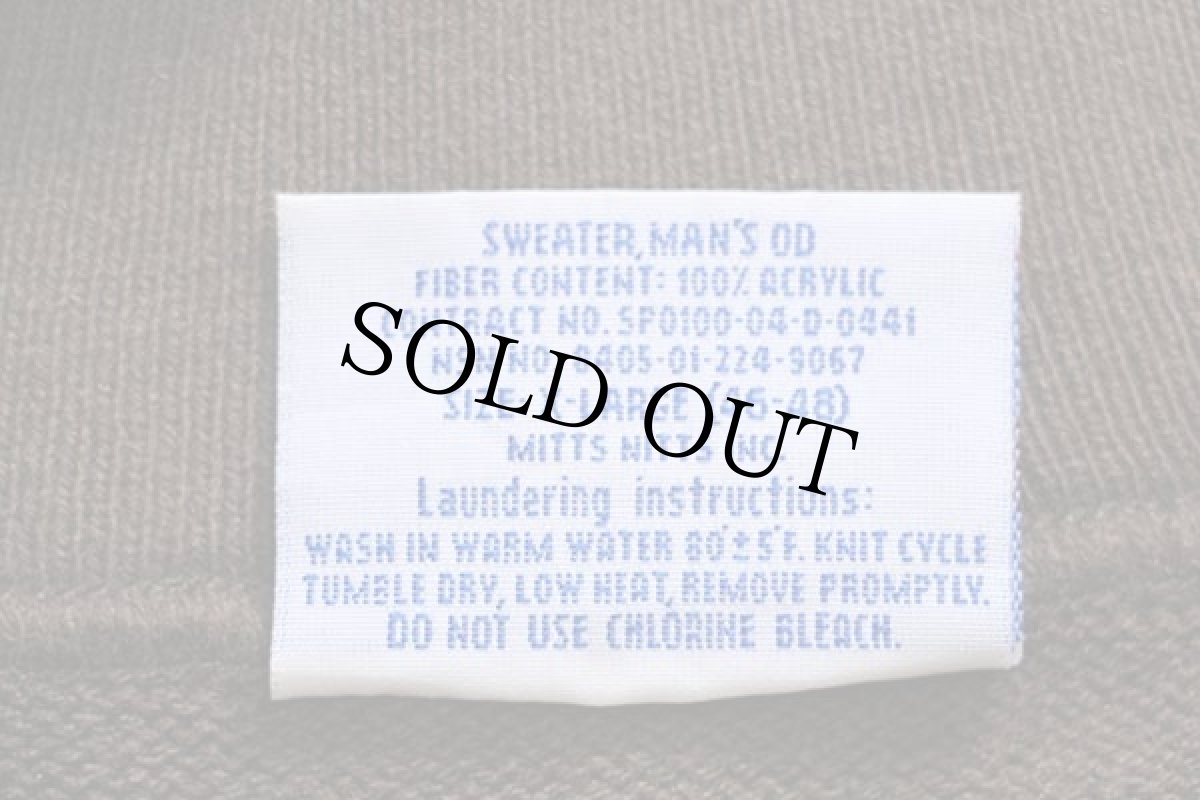 画像5: デッドストック★00s 米軍 U.S.ARMY 5ボタン ハイネック アクリルニット セーター オリーブドラブ XL (5)