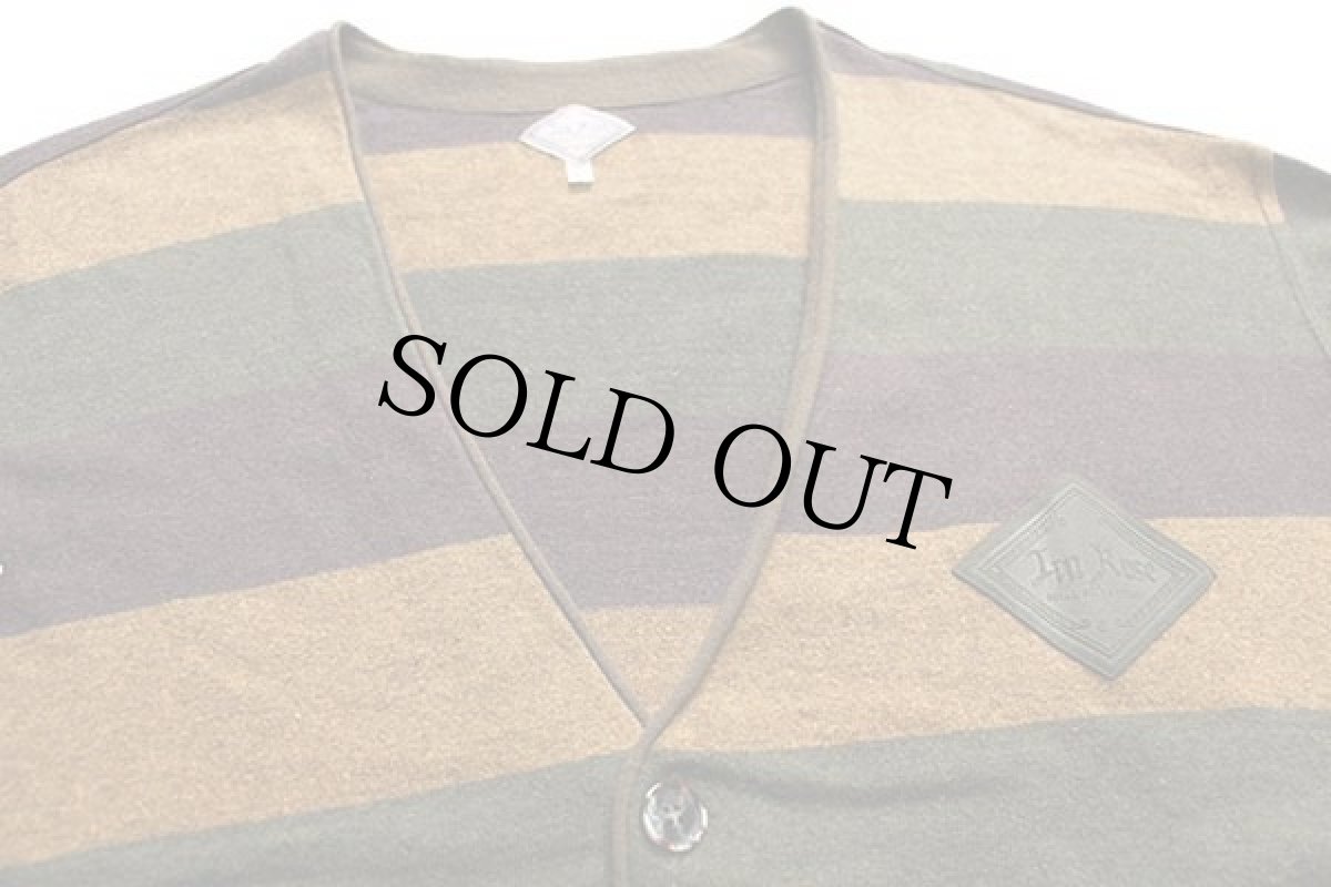 画像3: ITALO マルチカラー 太ボーダー ウール×ナイロン×コットンニット カーディガン (3)