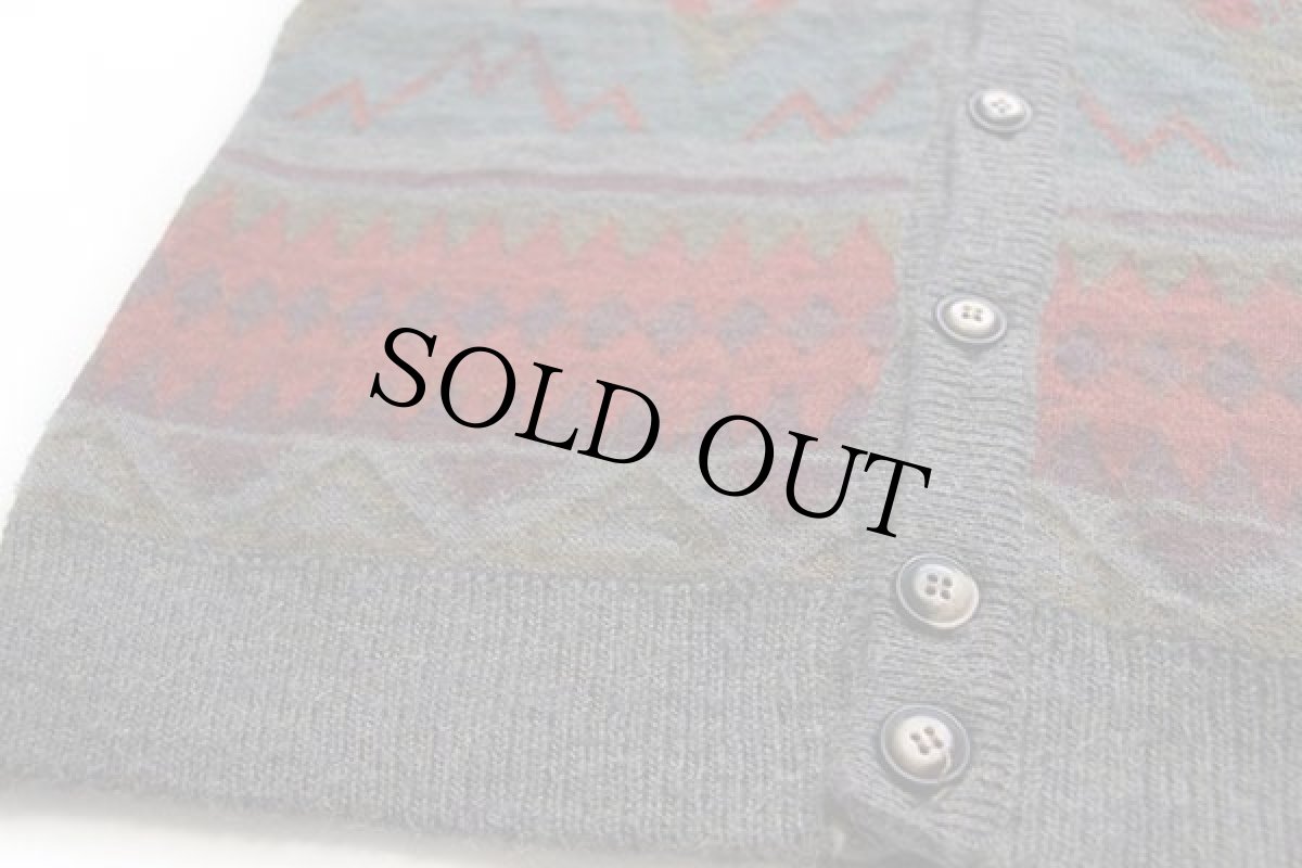 画像5: 90s イタリア製 UNKNOWN ネイティブ柄 モヘヤ×アルパカ ニット カーディガン M (5)