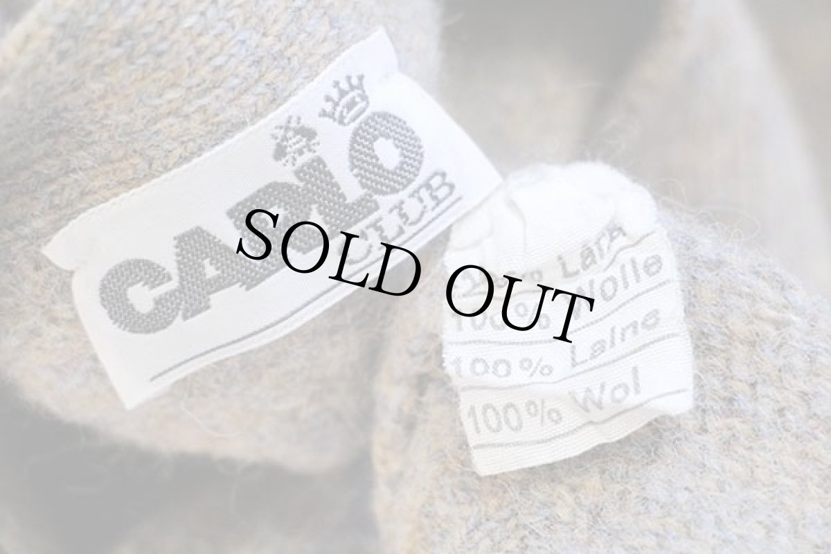 画像4: 80s イタリア製 CARLO CLUB アーガイル柄 エルボーパッチ付き ウールニット カーディガン ミックス (4)