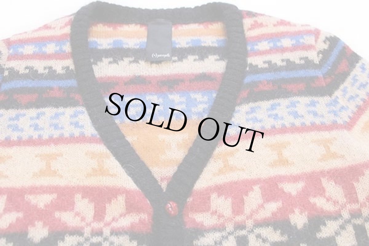 画像3: イタリア製 (+)people FAGIANO フェアアイル柄 モヘヤ×ウールニット カーディガン 48 (3)