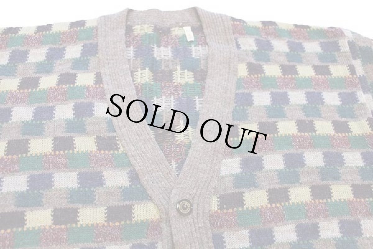 画像3: 80s イタリア製 BRESCI 総柄 アクリル×ウール×アルパカニット カーディガン M (3)