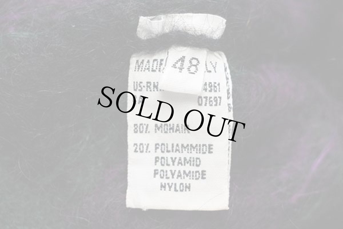 画像4: 90s イタリア製 BENETTONベネトン 総柄 ノーカラー モヘヤニット カーディガン 48 (4)