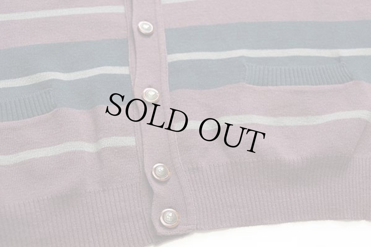 画像6: イタリア製 WHITE SAILS by Bramante ロゴ刺繍 マルチボーダー ウール×アクリルニット カーディガン 6 (6)