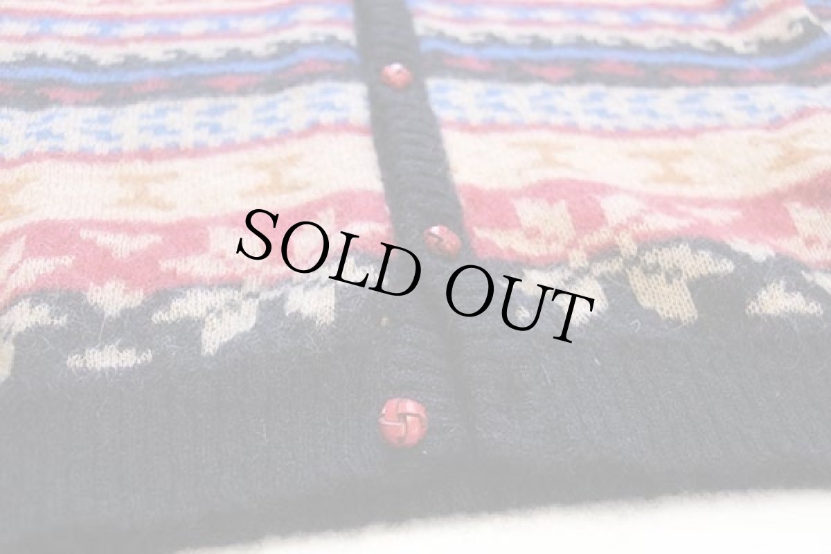 画像5: イタリア製 (+)people FAGIANO フェアアイル柄 モヘヤ×ウールニット カーディガン 48 (5)