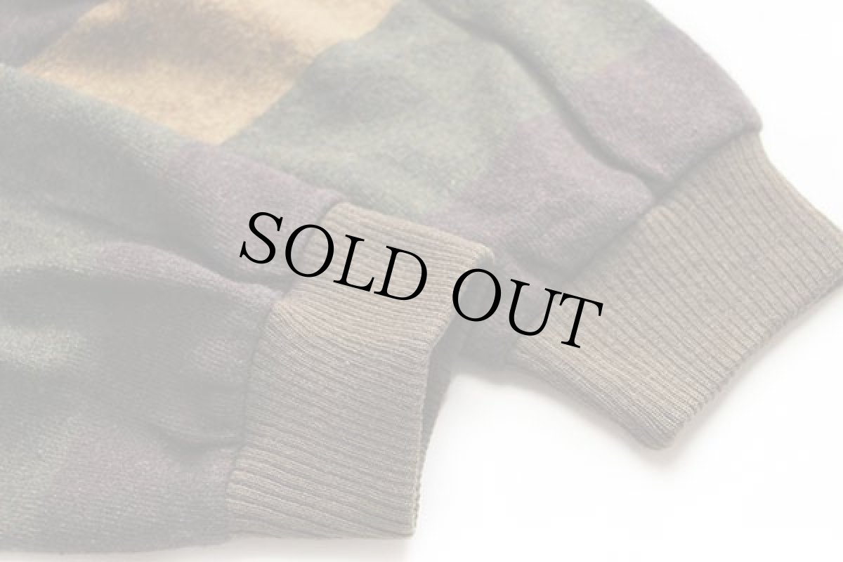 画像6: ITALO マルチカラー 太ボーダー ウール×ナイロン×コットンニット カーディガン (6)