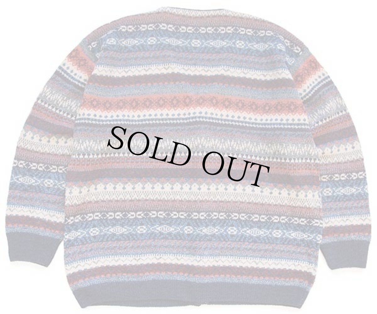 画像2: 90s イタリア製 JOCKEY 総柄 ウール×アクリル×シルクニット カーディガン 54 (2)