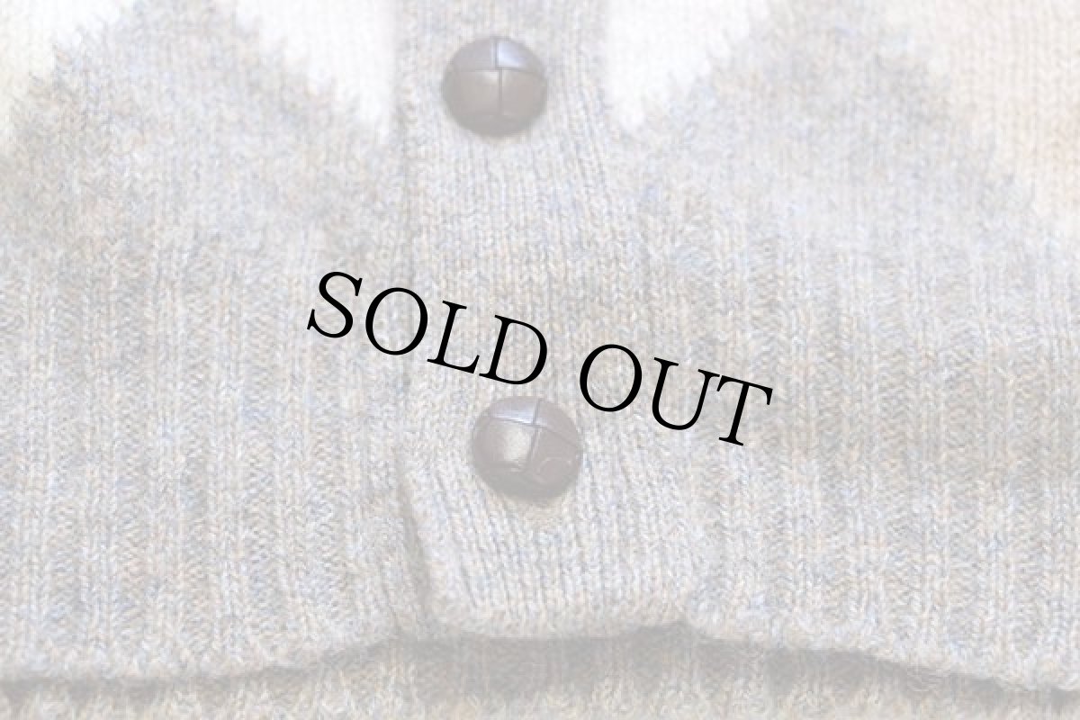 画像5: 80s イタリア製 CARLO CLUB アーガイル柄 エルボーパッチ付き ウールニット カーディガン ミックス (5)