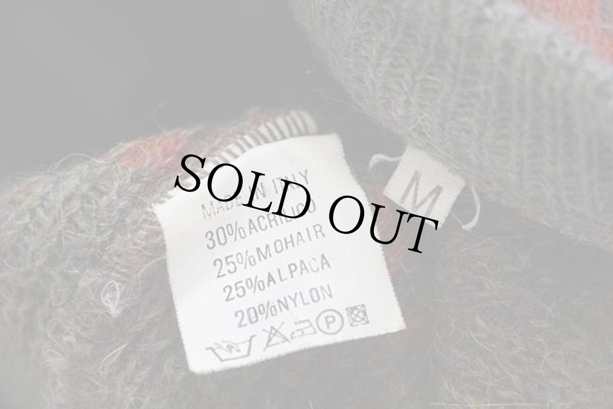 画像4: 90s イタリア製 UNKNOWN ネイティブ柄 モヘヤ×アルパカ ニット カーディガン M (4)