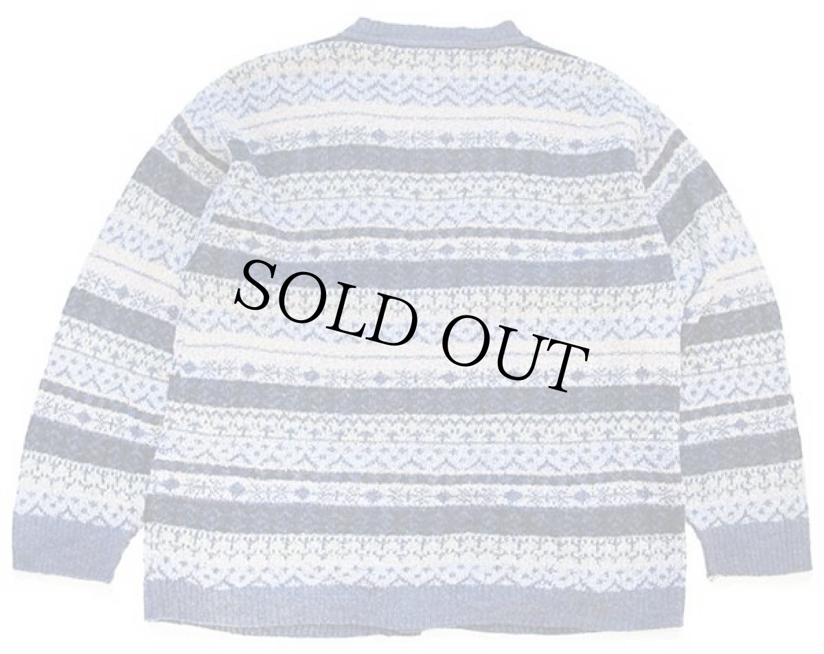 画像2: 90s イタリア製 NEPAS 総柄 ウール×アクリル パイル ニット カーディガン (2)