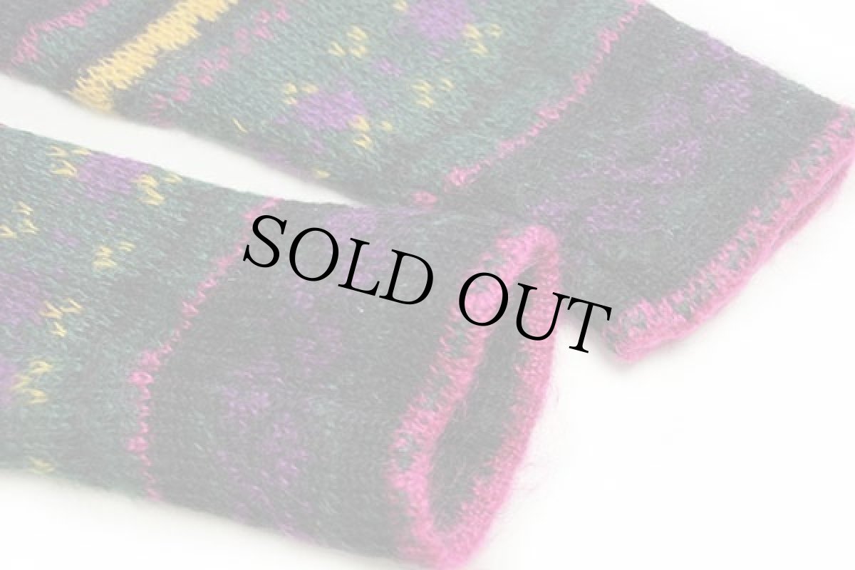 画像7: 90s イタリア製 BENETTONベネトン 総柄 ノーカラー モヘヤニット カーディガン 48 (7)