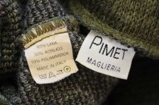 画像4: 90s イタリア製 PIMET MAGLIERIA デザイン ジャガード ウール×アクリルニット カーディガン 緑 (4)