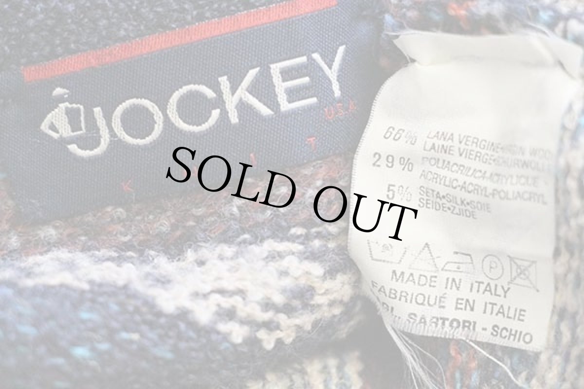 画像4: 90s イタリア製 JOCKEY 総柄 ウール×アクリル×シルクニット カーディガン 54 (4)