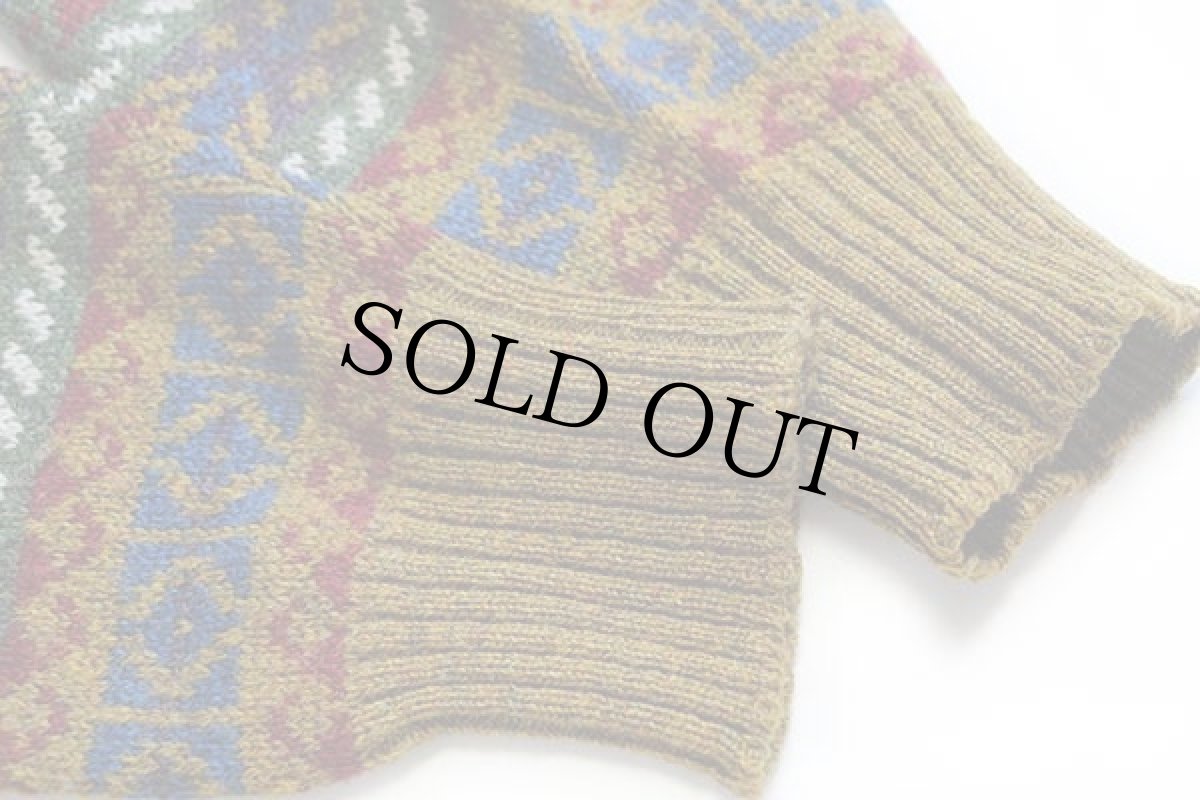 画像6: 80s スコットランド製 Campsie of Scotland フェアアイル柄 シェットランド ウールニット カーディガン (6)