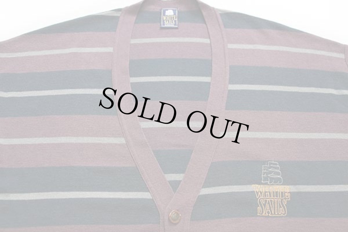 画像3: イタリア製 WHITE SAILS by Bramante ロゴ刺繍 マルチボーダー ウール×アクリルニット カーディガン 6 (3)