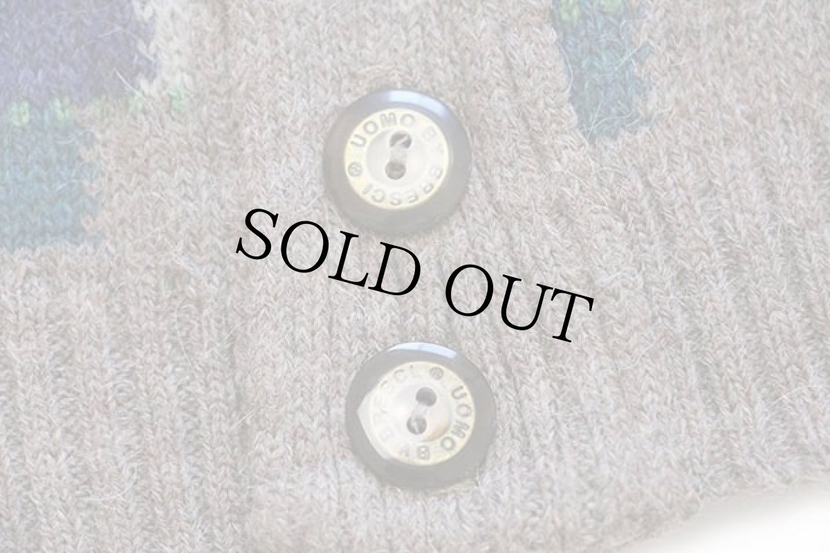 画像5: 80s イタリア製 BRESCI 総柄 アクリル×ウール×アルパカニット カーディガン M (5)