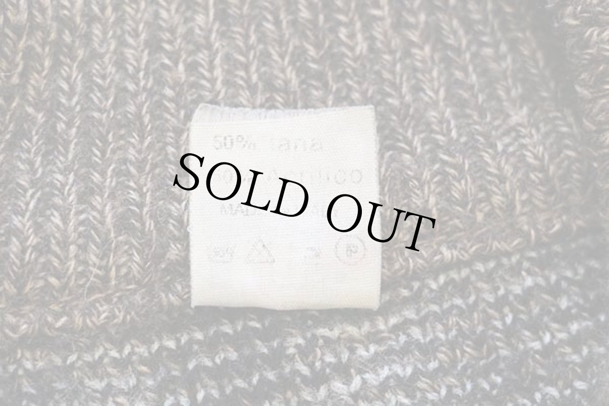 画像5: 80s イタリア製 UNKNOWN 総柄 ジャガード ウール×アクリルニット カーディガン 5★レオパード柄 (5)