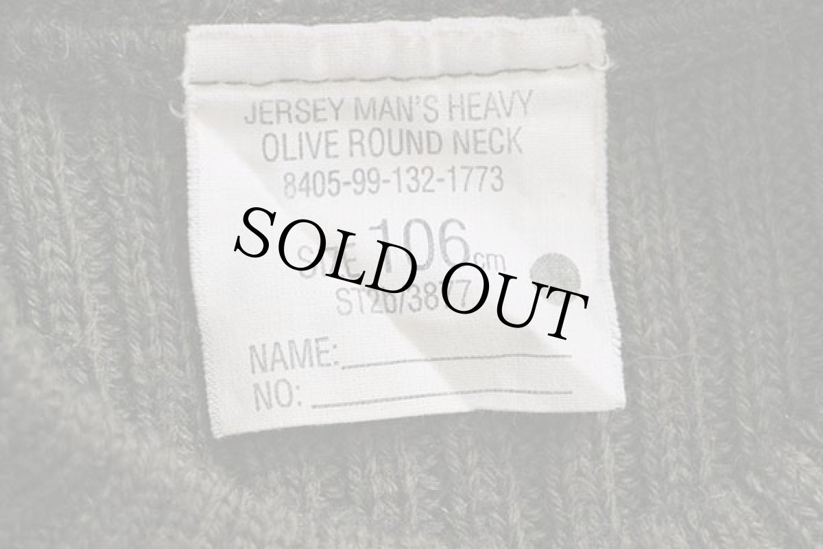 画像4: 80s イギリス軍 BRITISH ARMY ラウンドネック ヘビー ウールニット コマンドセーター オリーブ 106★A (4)