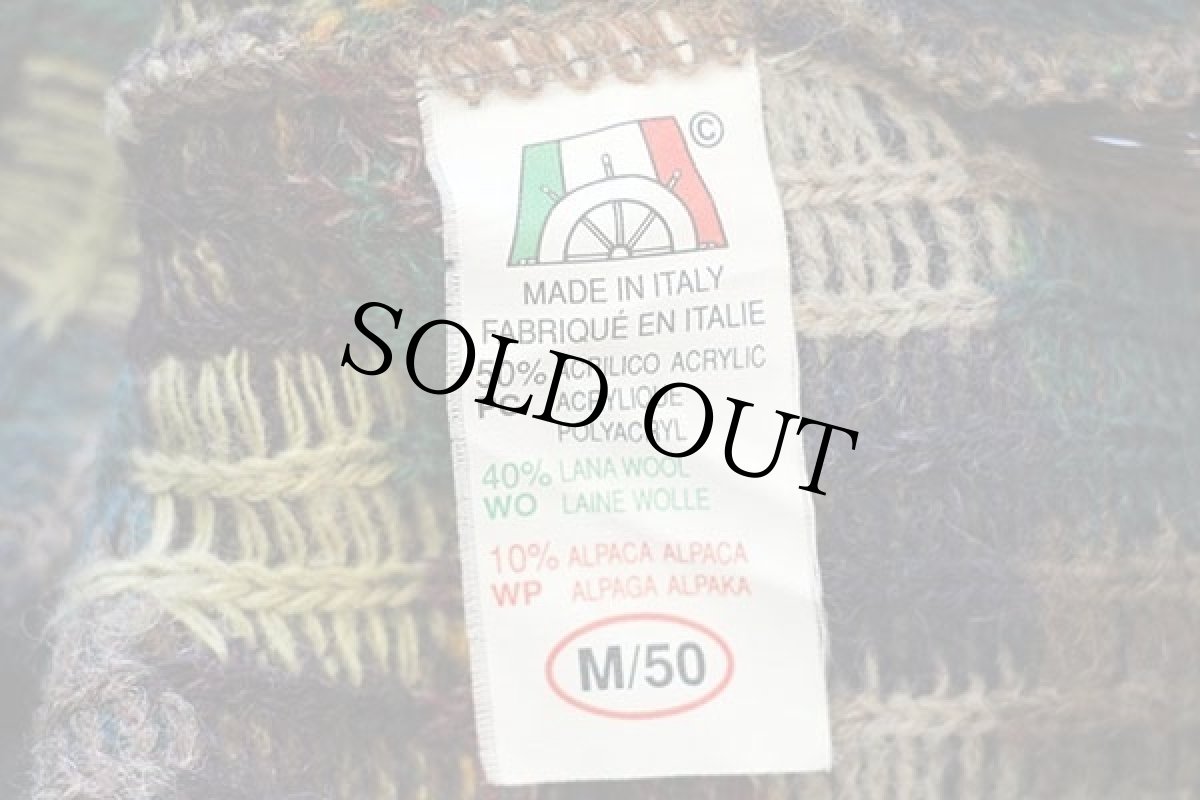 画像4: 80s イタリア製 BRESCI 総柄 アクリル×ウール×アルパカニット カーディガン M (4)