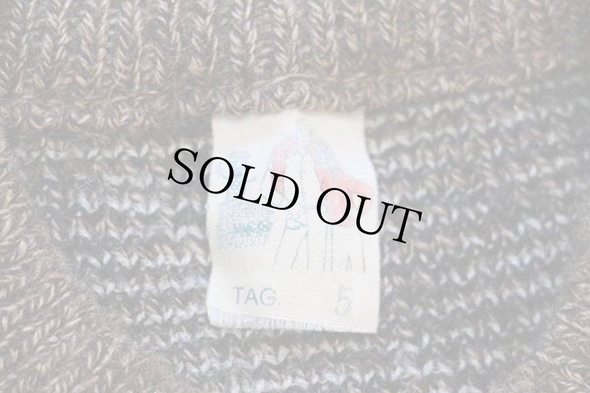 画像4: 80s イタリア製 UNKNOWN 総柄 ジャガード ウール×アクリルニット カーディガン 5★レオパード柄 (4)