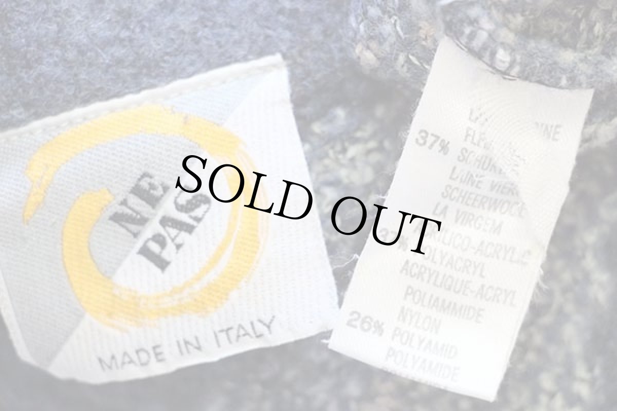 画像4: 90s イタリア製 NEPAS 総柄 ウール×アクリル パイル ニット カーディガン (4)