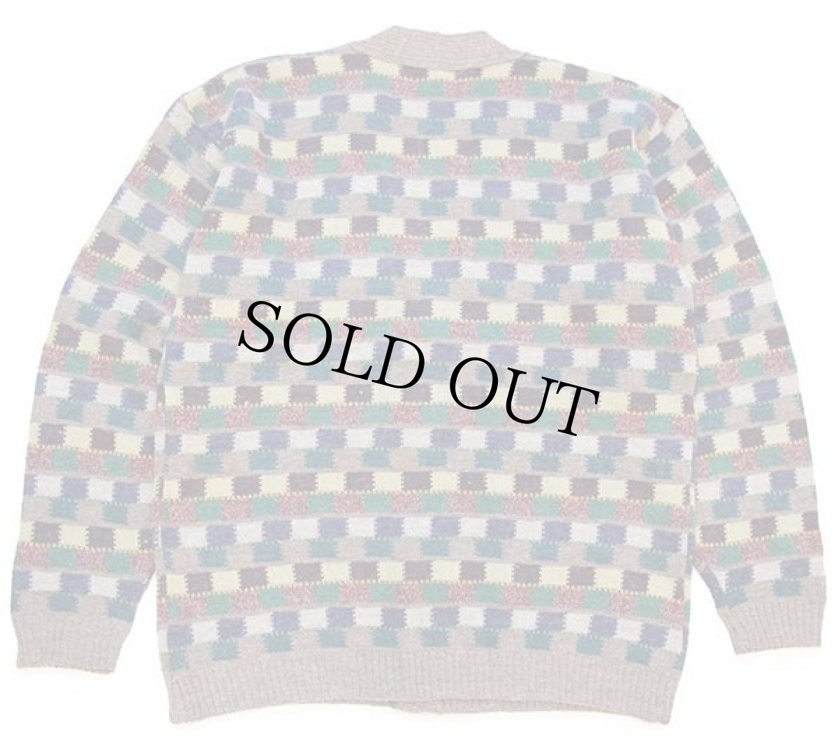 画像2: 80s イタリア製 BRESCI 総柄 アクリル×ウール×アルパカニット カーディガン M (2)