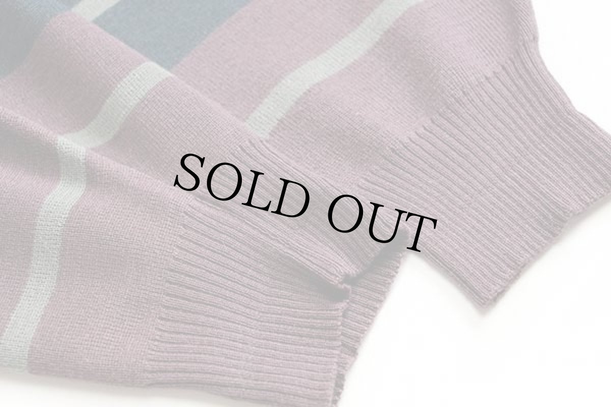 画像7: イタリア製 WHITE SAILS by Bramante ロゴ刺繍 マルチボーダー ウール×アクリルニット カーディガン 6 (7)