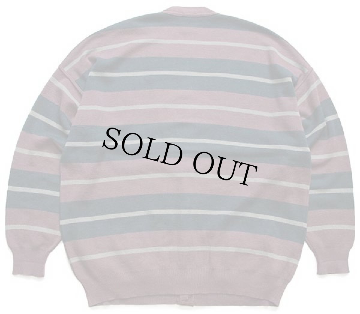 画像2: イタリア製 WHITE SAILS by Bramante ロゴ刺繍 マルチボーダー ウール×アクリルニット カーディガン 6 (2)