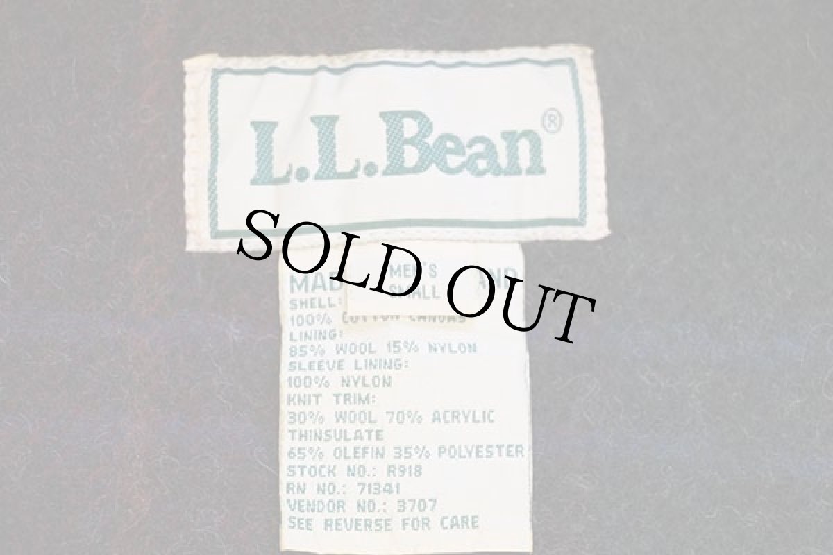 画像4: 90s L.L.Bean チェック ウールライナー THINSULATE中綿入り キャンバス フィールドパーカー 茶 S (4)