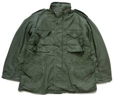 画像1: 90s USA製 ALPHAアルファ M-65 フィールドジャケット オリーブグリーン L-R (1)