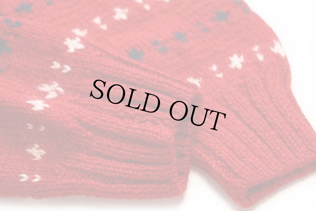 画像6: ウルグアイ製 鹿柄 ノルディック柄 ウール ハンドニット カーディガン M (6)