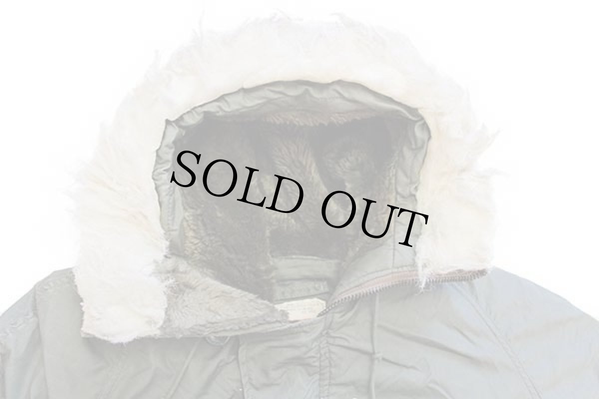 画像3: 80s 米軍 USAF N-3B フライトジャケット セージグリーン L (3)