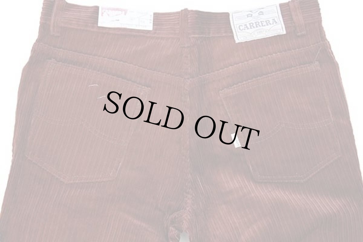 画像5: デッドストック★80s イタリア製 CARRERA ランダム 太畝 コーデュロイパンツ バーガンディ w34 (5)