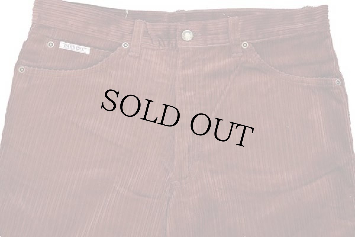 画像4: デッドストック★80s イタリア製 CARRERA ランダム 太畝 コーデュロイパンツ バーガンディ w34 (4)