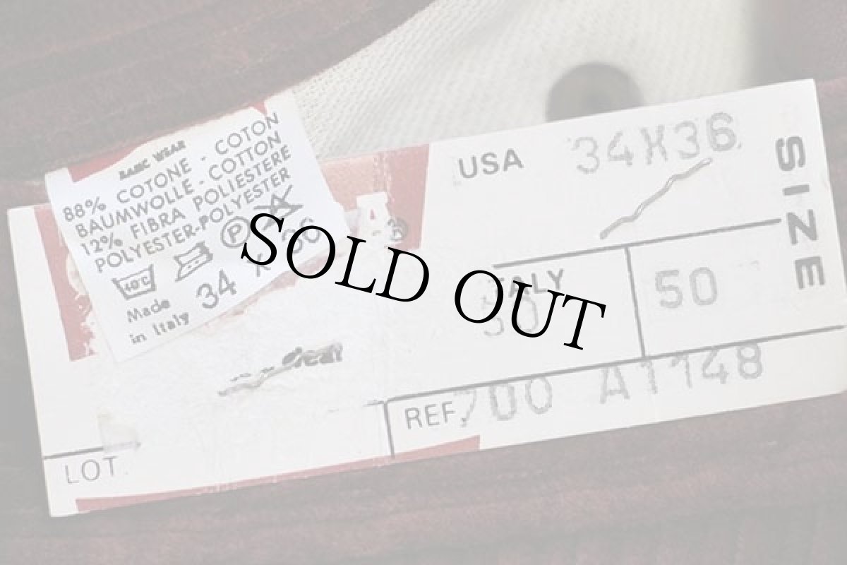 画像6: デッドストック★80s イタリア製 CARRERA ランダム 太畝 コーデュロイパンツ バーガンディ w34 (6)