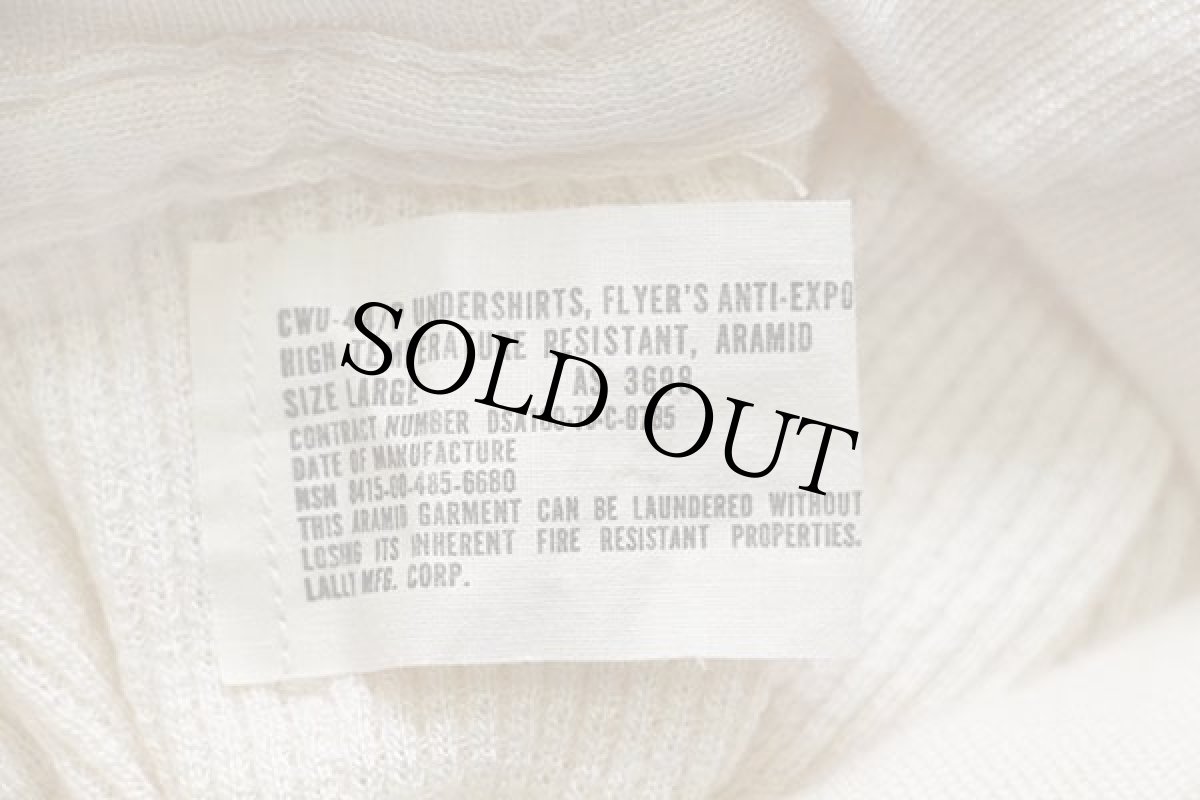 画像4: 70s 米軍 USAF CWU-44/P モックネック アラミド サーマルシャツ ナチュラル L★A (4)