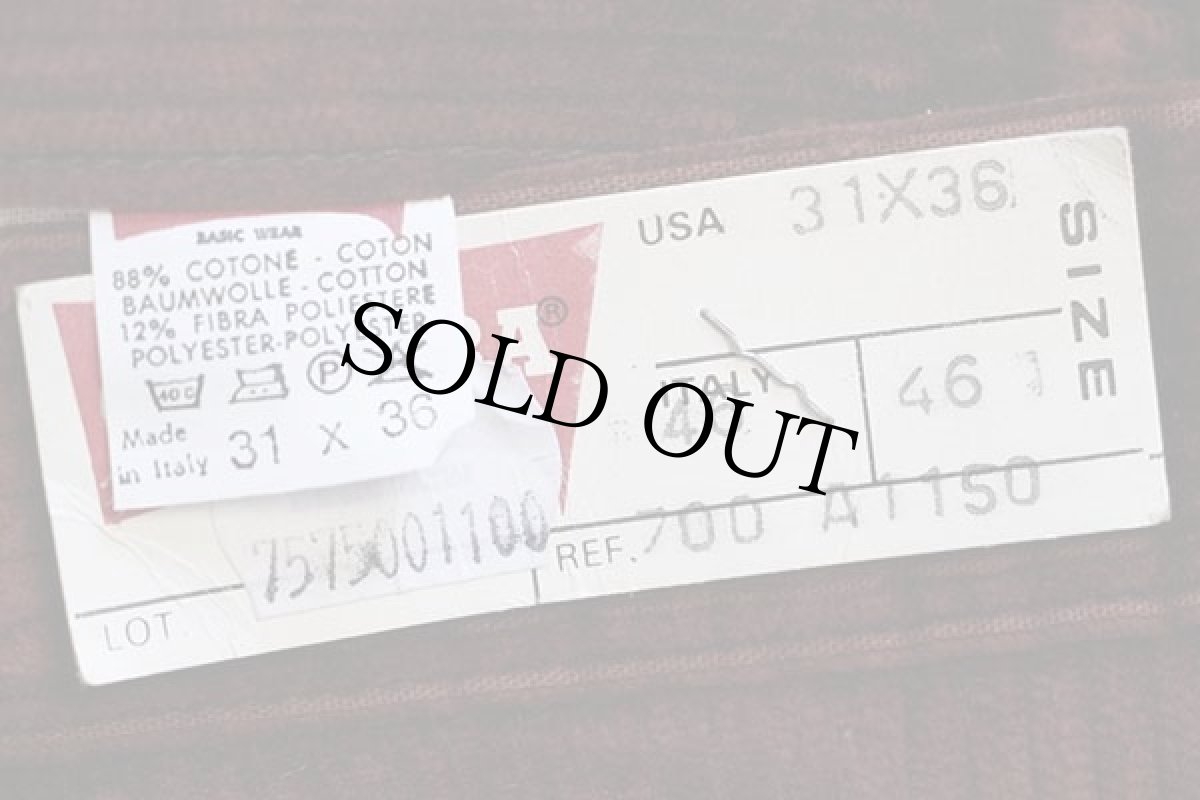 画像6: デッドストック★80s イタリア製 CARRERA 極太畝 コーデュロイパンツ バーガンディ w31 (6)