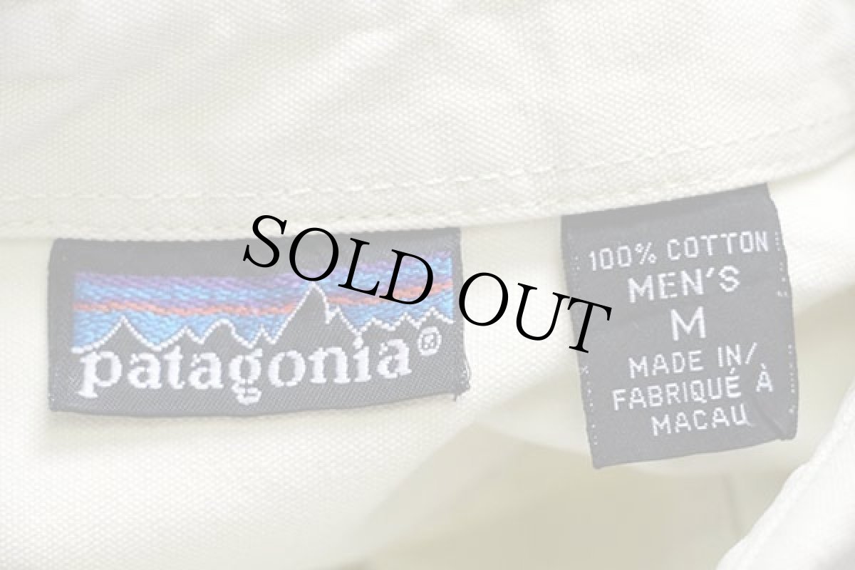 画像4: 90s patagoniaパタゴニア コットン キャンバス シャツ クリーム フェード M (4)