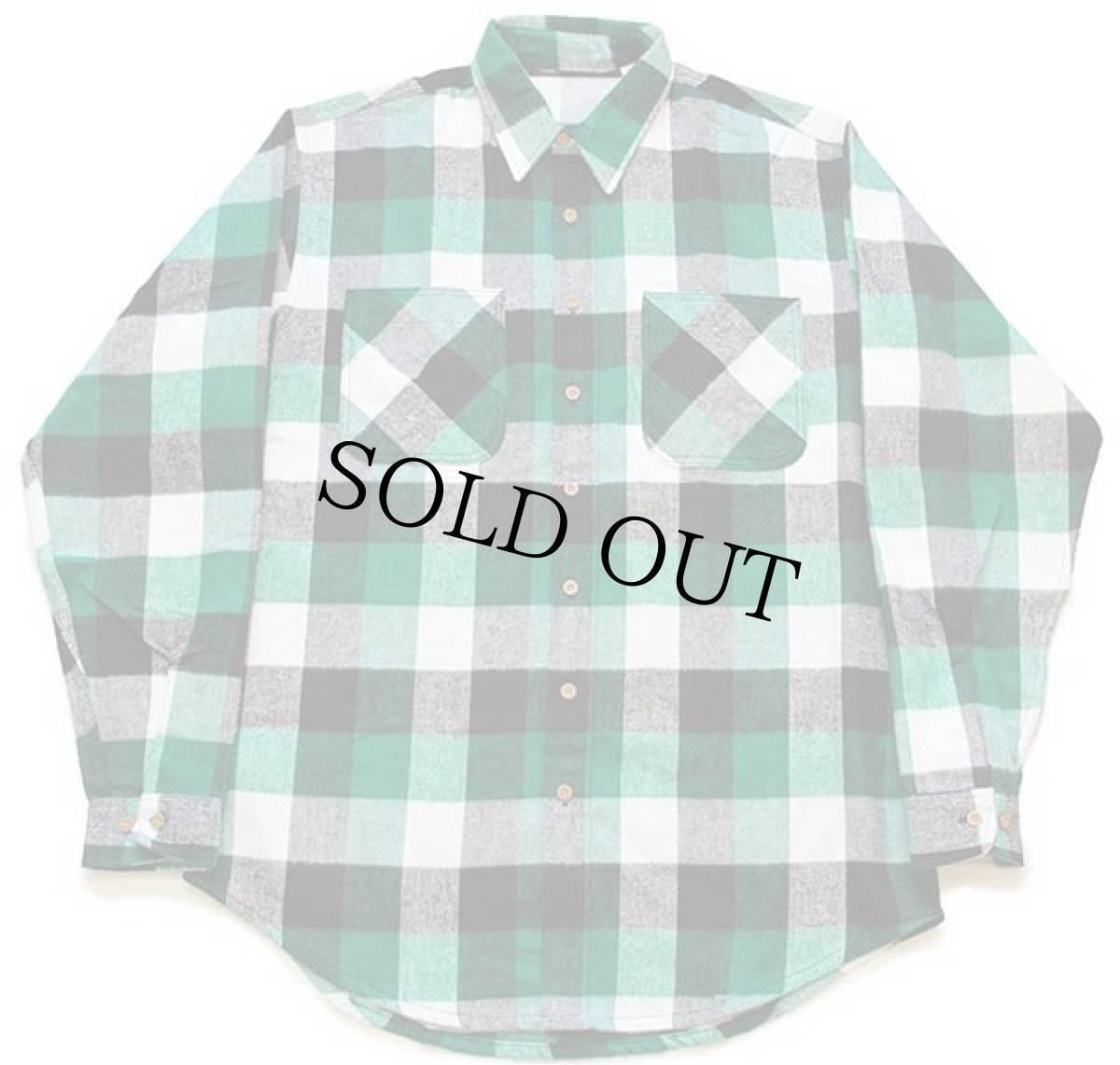 画像2: デッドストック★80s USA製 JCPenney BIGMACビッグマック ブロックチェック コットン フランネルシャツ XLXT (2)